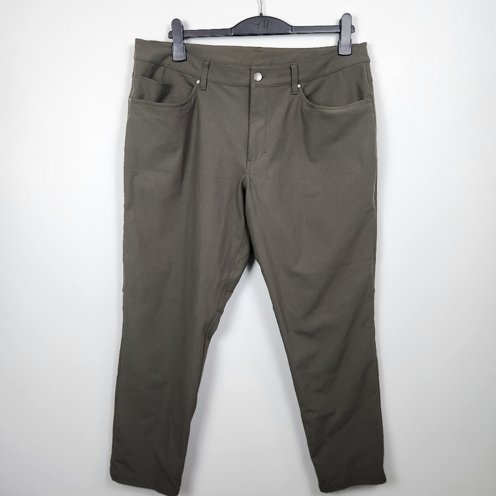 Lululemon ABC Men's Pants Classic 30" *Warpstreme Dark Olive Green Work Office - Picture 3 of 13